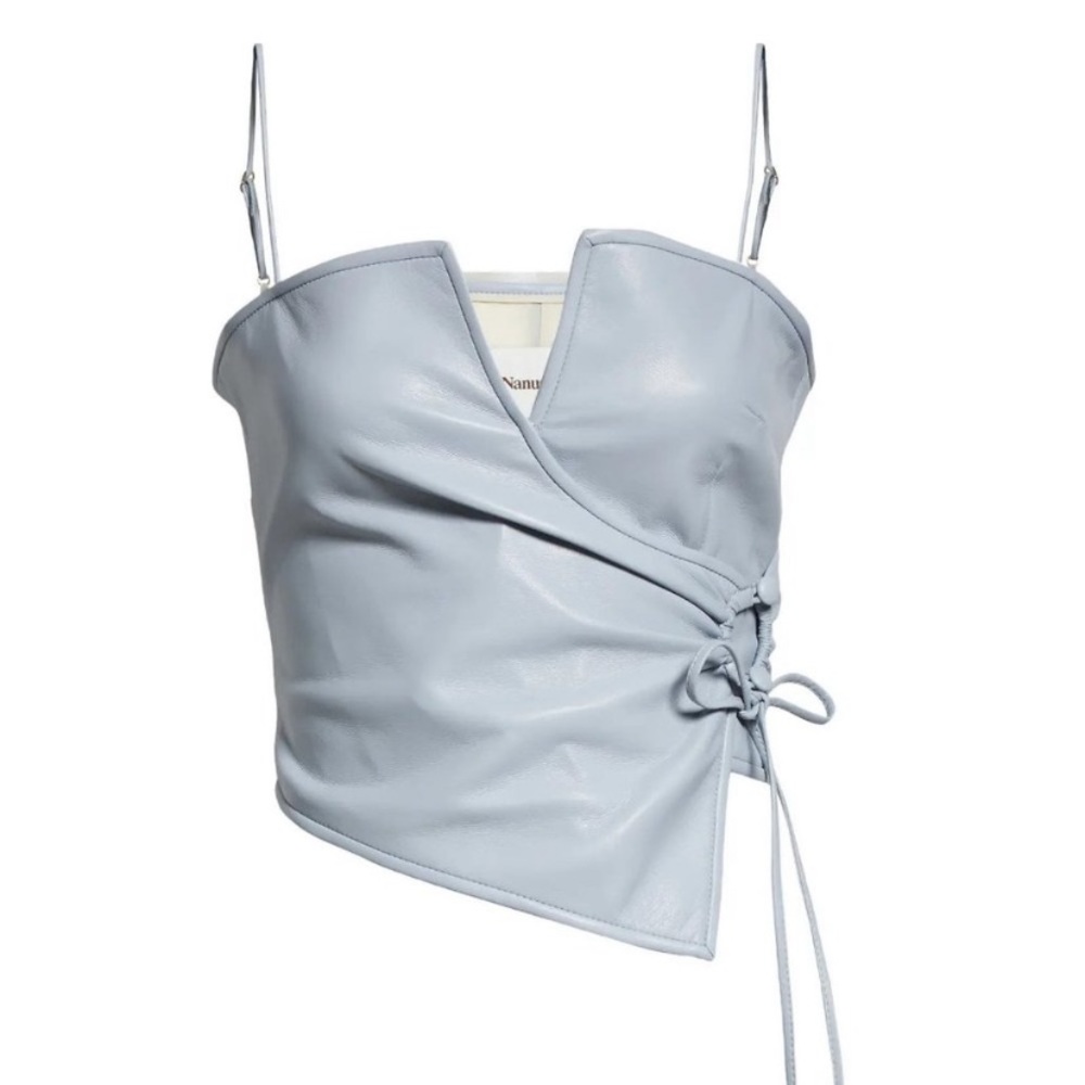 Nanushka Blue Leather Top